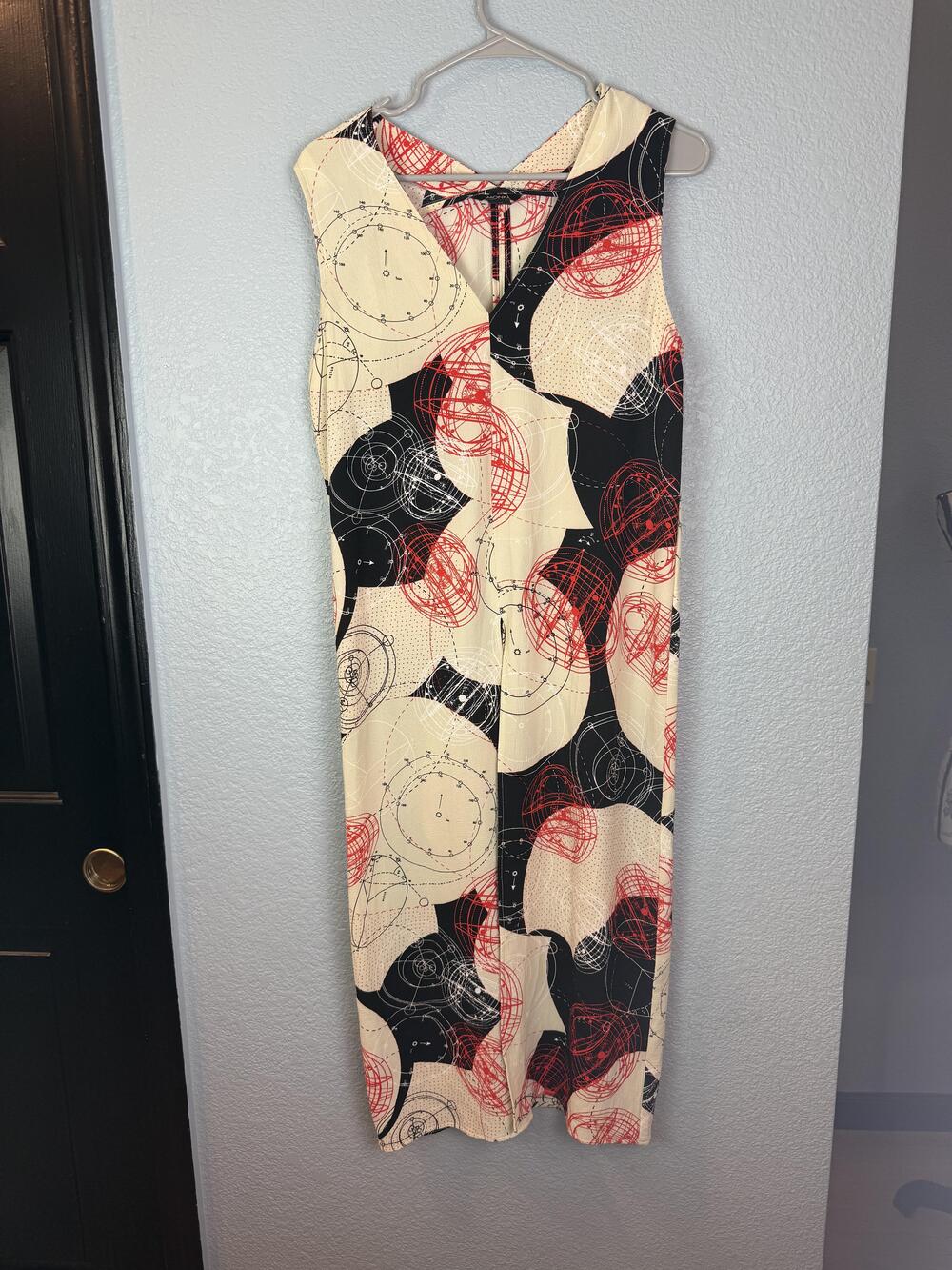 Monki Dress Womens XS Space Print Sleeveless Midi Graphic Science Astronaut